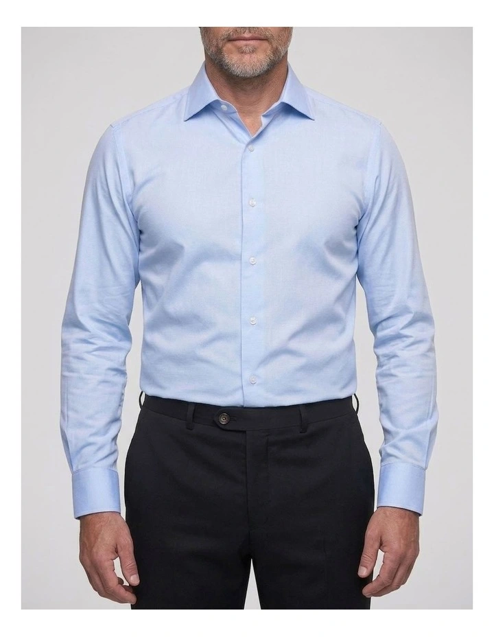 Stevenson Blue Textured Cotton Shirt image 1