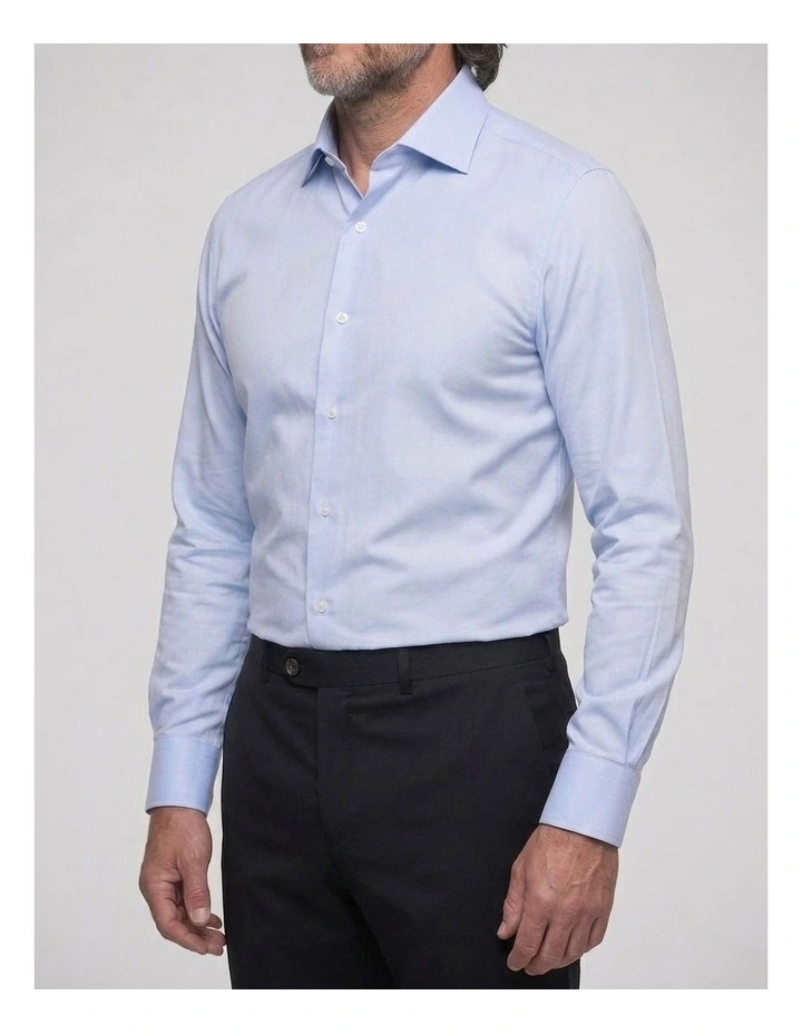 Stevenson Blue Textured Cotton Shirt image 2