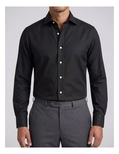 Wallace Black Twill Cotton Shirt