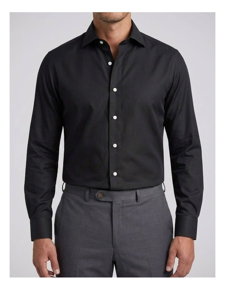 Wallace Black Twill Cotton Shirt image 1