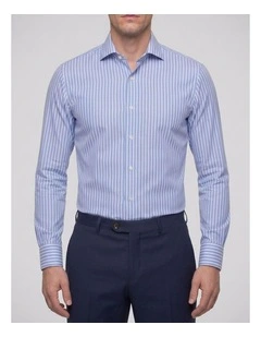 Yaupon Blue and White Striped Cotton Shirt