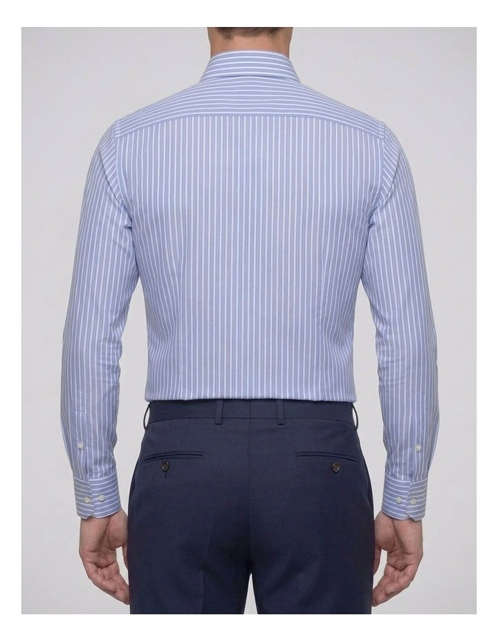 Yaupon Blue and White Striped Cotton Shirt image 4