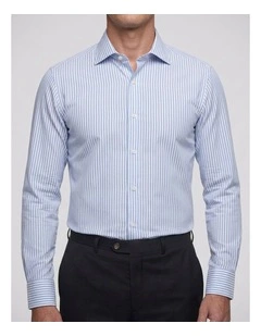 Wilton Non Iron Stripe Shirt in Baby Blue