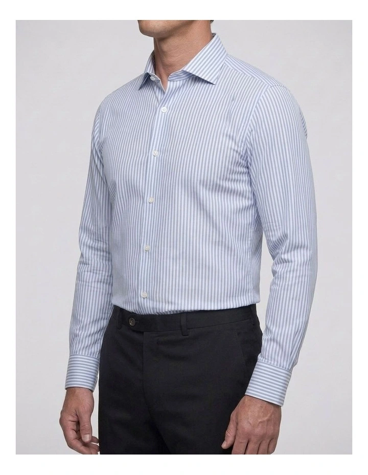 Wilton Non Iron Stripe Shirt in Baby Blue image 2