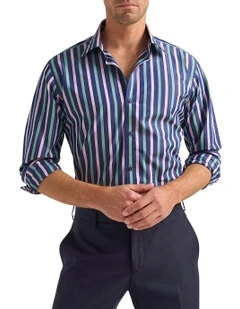 Benedict Shirt in Pink Navy Green