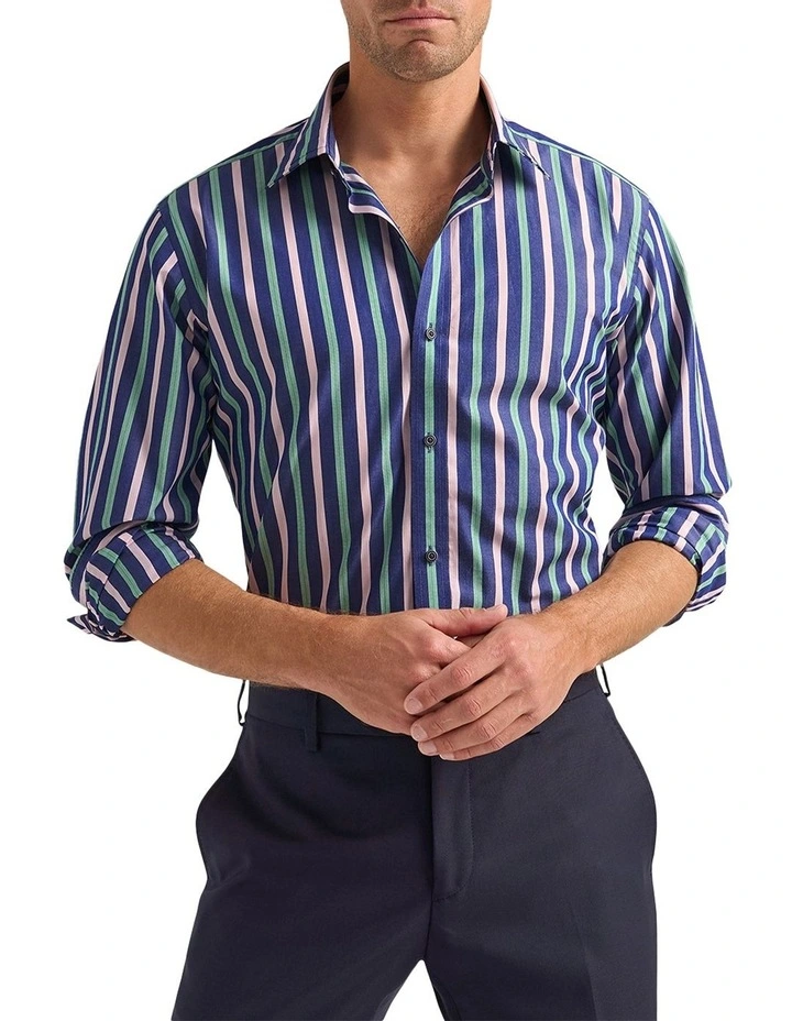 Benedict Shirt in Pink Navy Green image 1