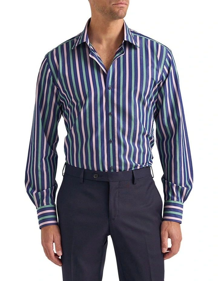 Benedict Shirt in Pink Navy Green image 2