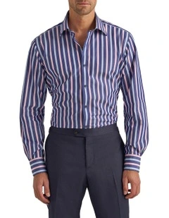 Benedict Shirt in Pink Navy Sky