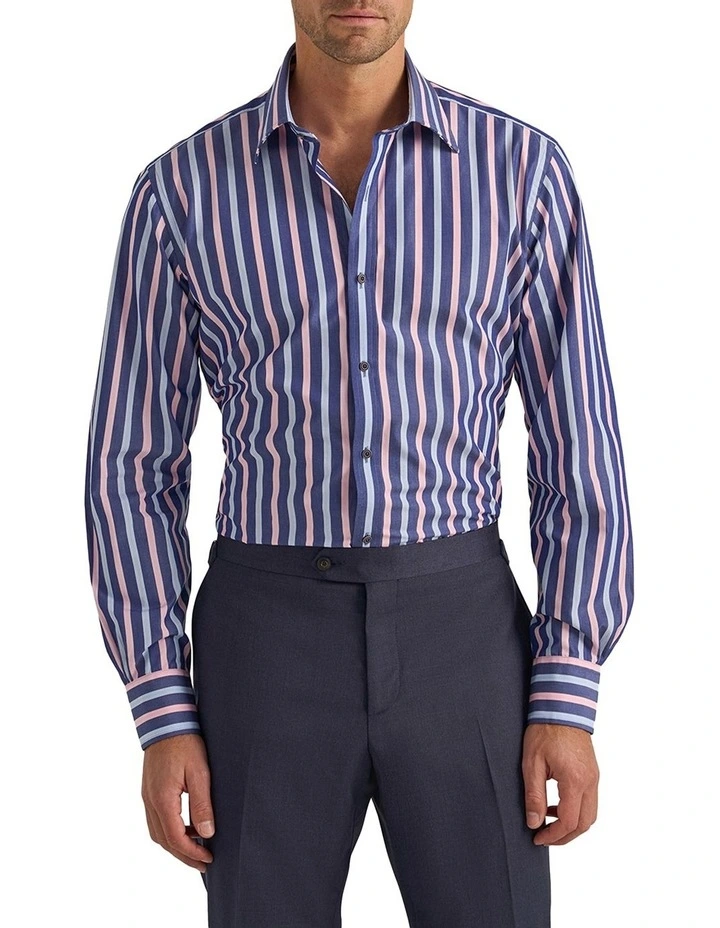 Benedict Shirt in Pink Navy Sky image 1