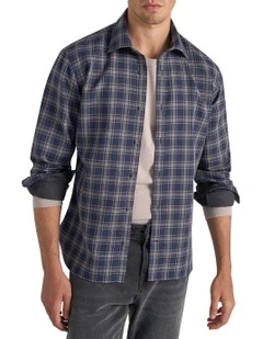 Brendan Check Shirt in Denim
