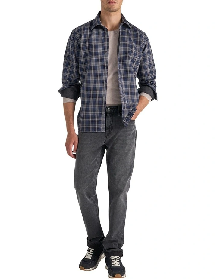 Brendan Check Shirt in Denim image 5