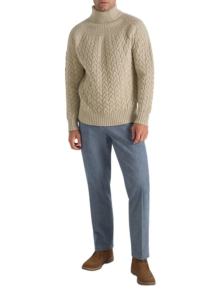 Calavie Cable Mock Neck Sweater in Ecru image 5