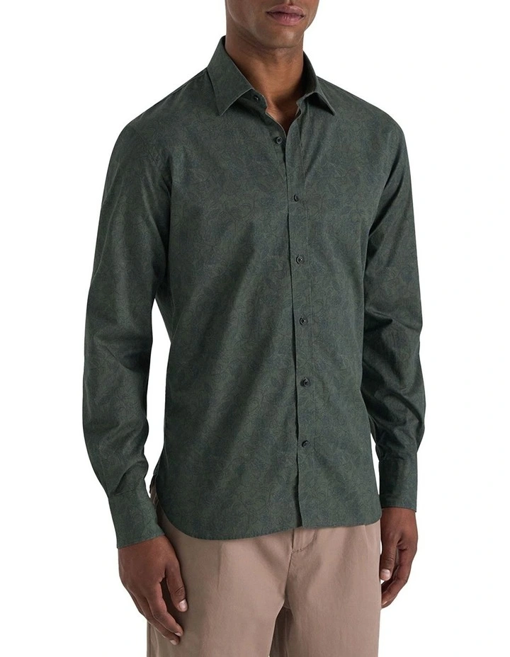 Barocci Printed Shirt in Green image 2