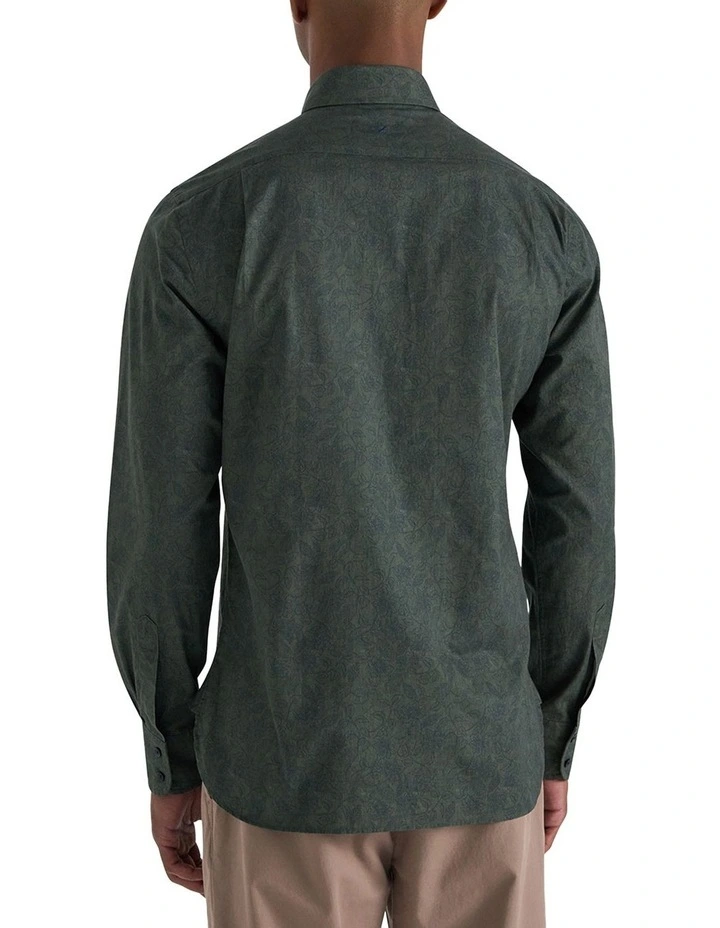 Barocci Printed Shirt in Green image 3