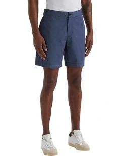 Bradley Twill Side Tab Shorts in Blue