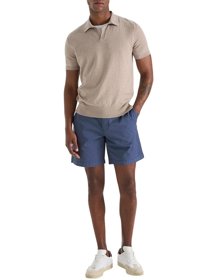 Bradley Twill Side Tab Shorts in Blue image 3
