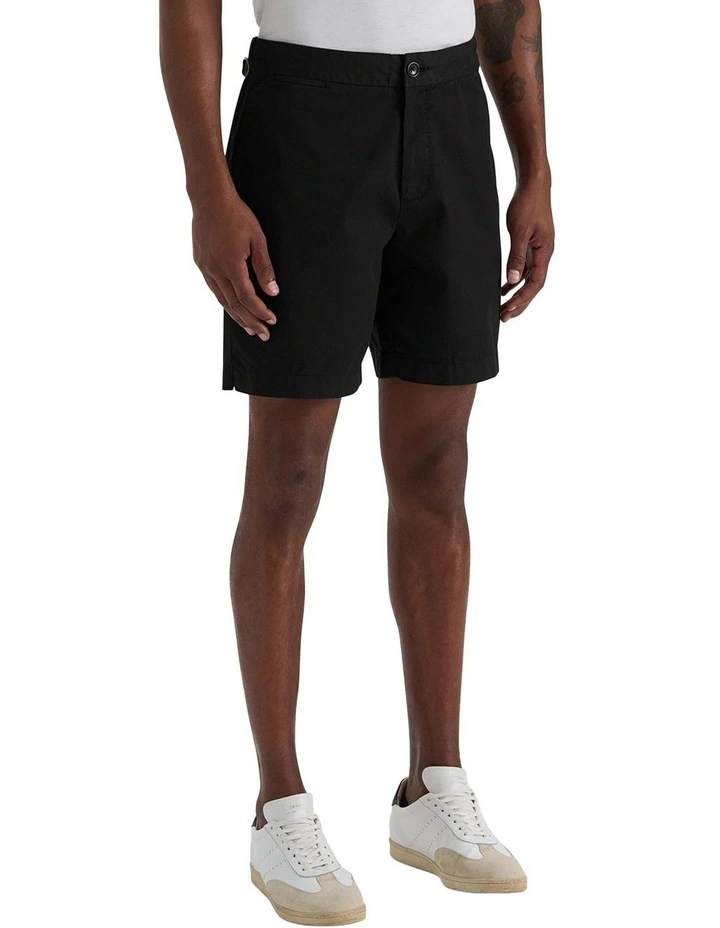 Bradley Twill Side Tab Short in Black image 1