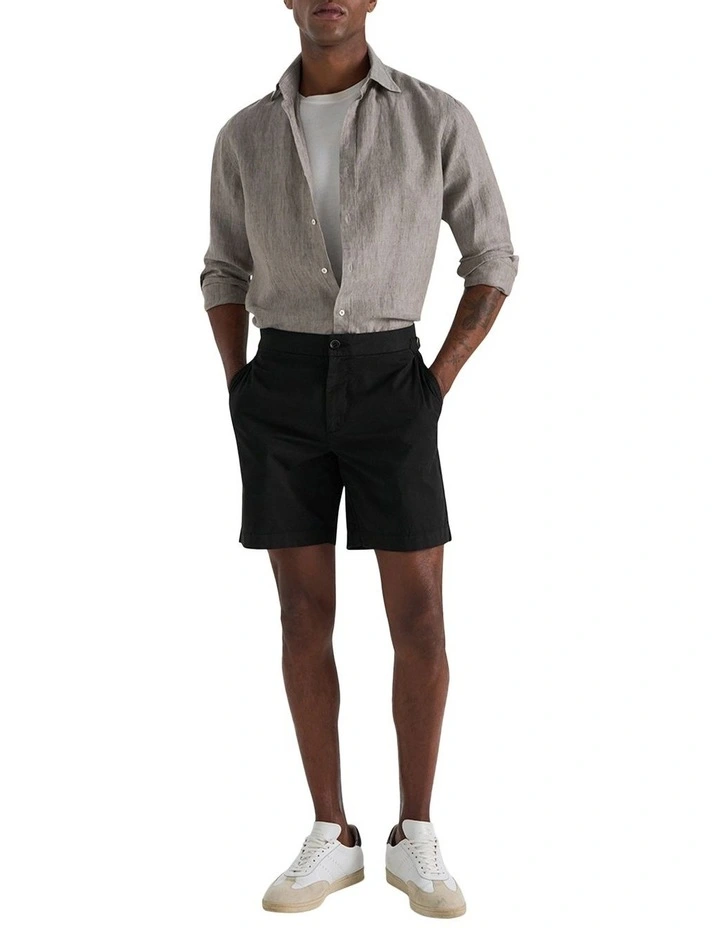 Bradley Twill Side Tab Short in Black image 4