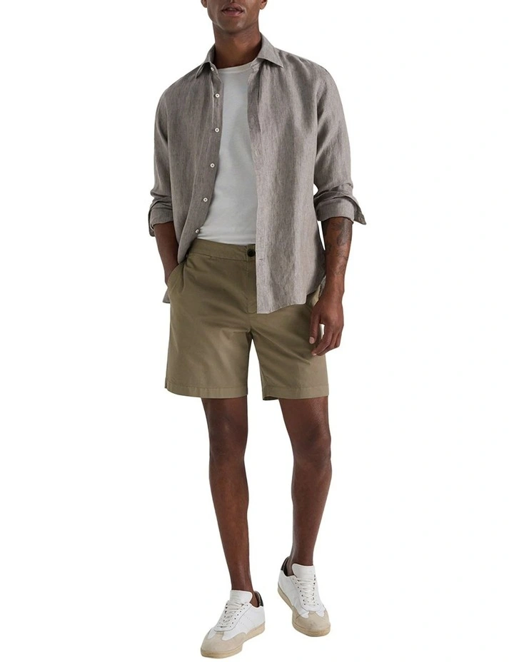 Bradley Twill Side Tab Shorts in Stone image 4