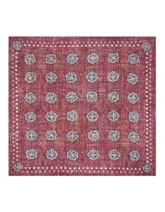 Celani Pocket Square in Red Navy