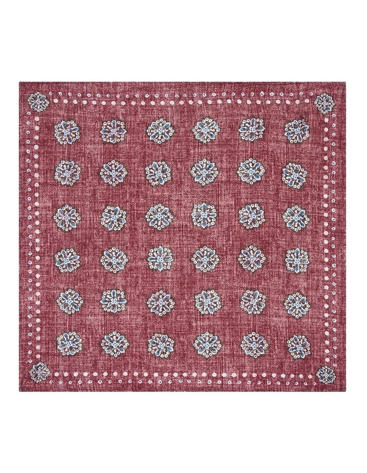 Celani Pocket Square in Red Navy image 1