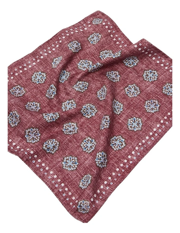 Celani Pocket Square in Red Navy image 2