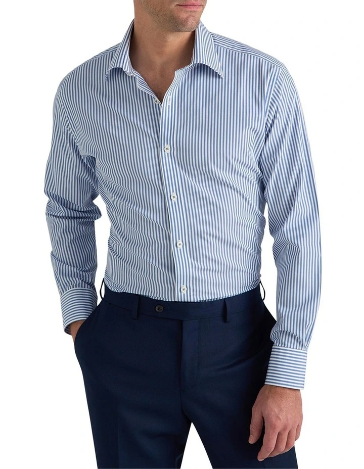 Colllins Stripe Shirt in Blue image 1