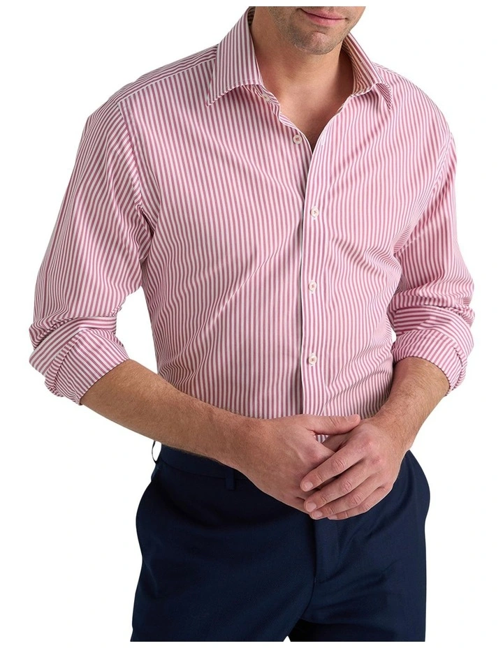 Collins Stripe Shirt in Light Cherry image 1