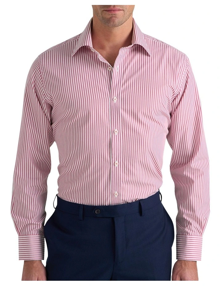 Collins Stripe Shirt in Light Cherry image 2