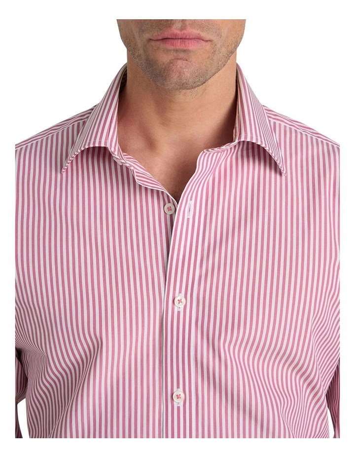 Collins Stripe Shirt in Light Cherry image 3