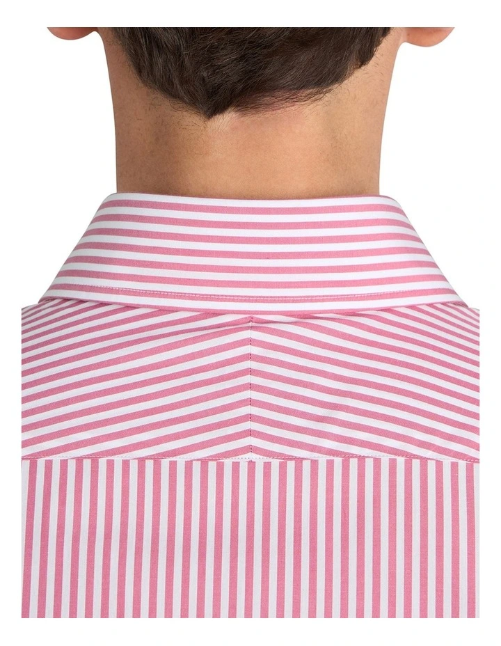 Collins Stripe Shirt in Light Cherry image 4