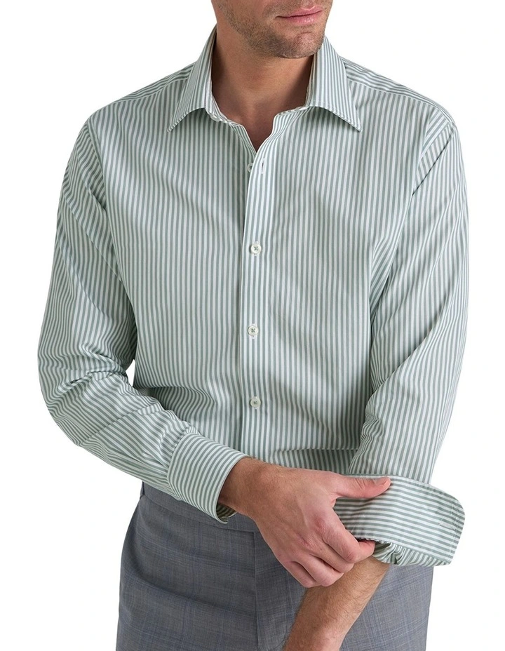Collins Stripe Shirt in Seagrass image 1