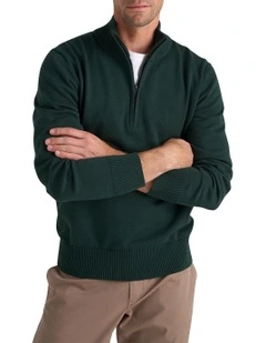 Edderton Knit Half Zip in Green