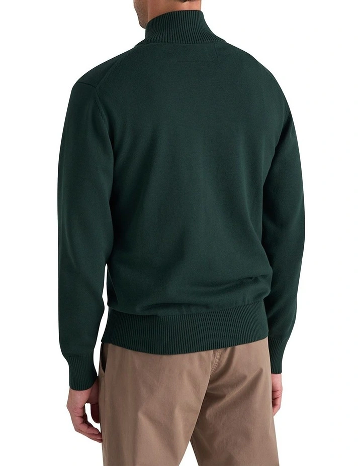 Edderton Knit Half Zip in Green image 2
