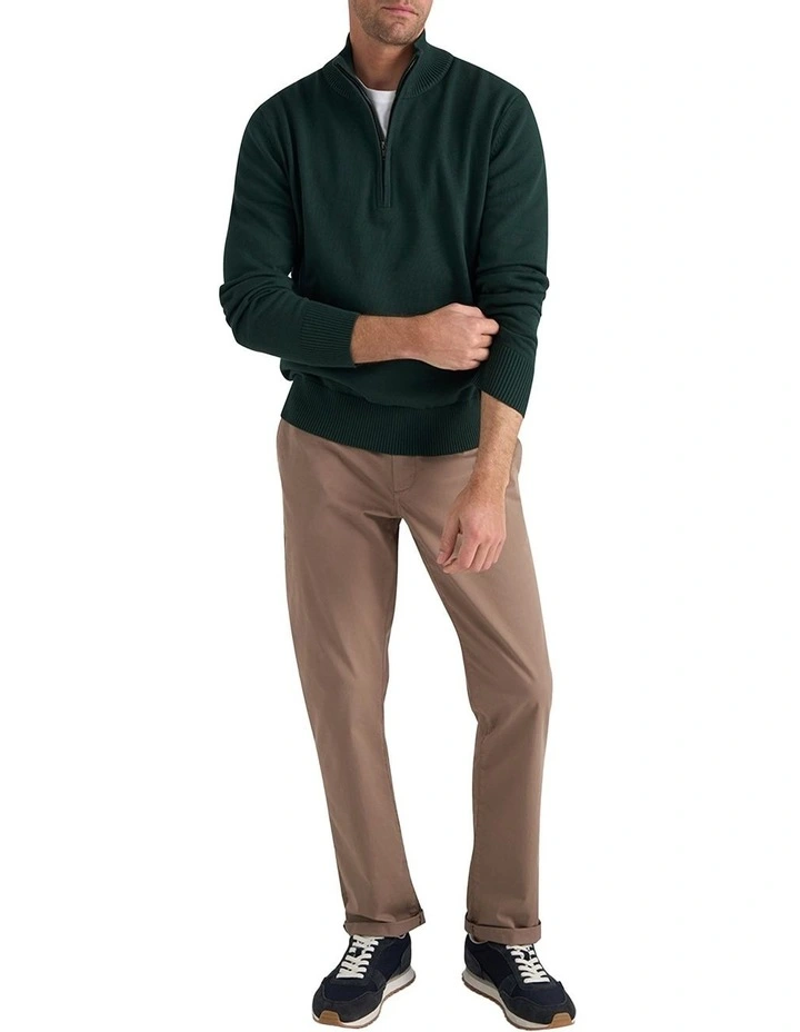 Edderton Knit Half Zip in Green image 4
