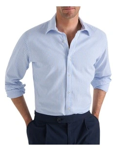 Henthorn Stripe Shirt in White Blue
