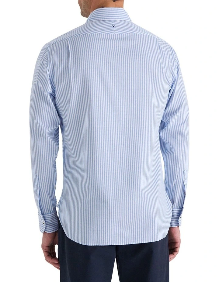 Henthorn Stripe Shirt in White Blue image 3