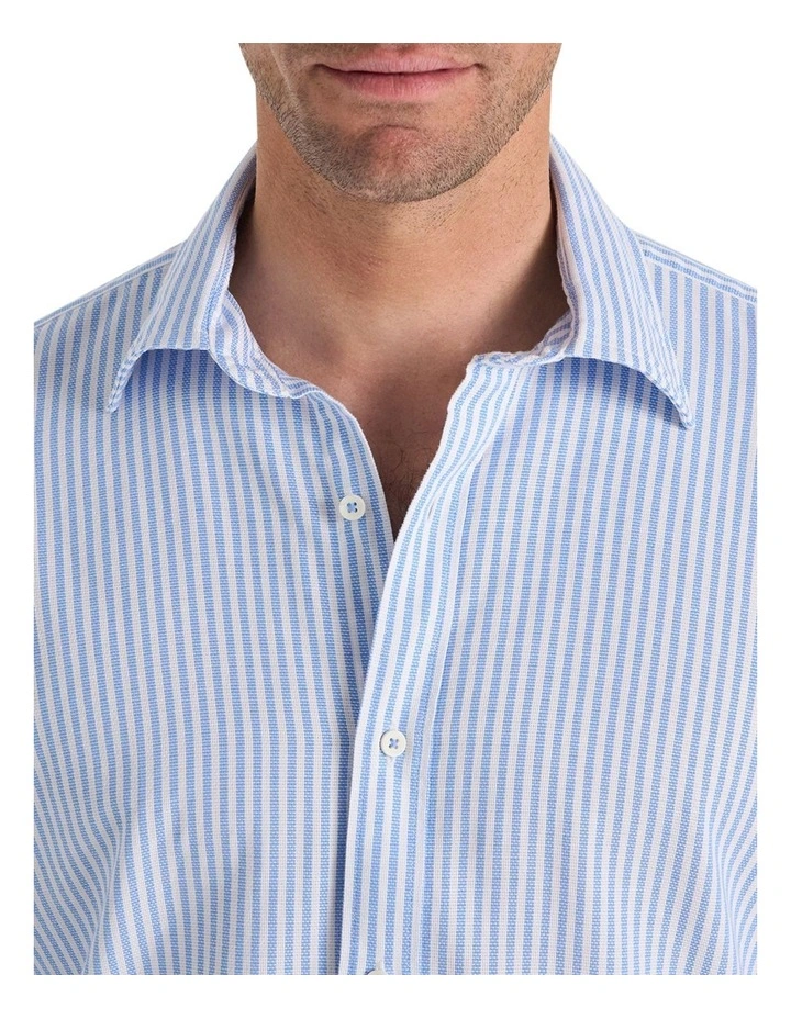 Henthorn Stripe Shirt in White Blue image 5