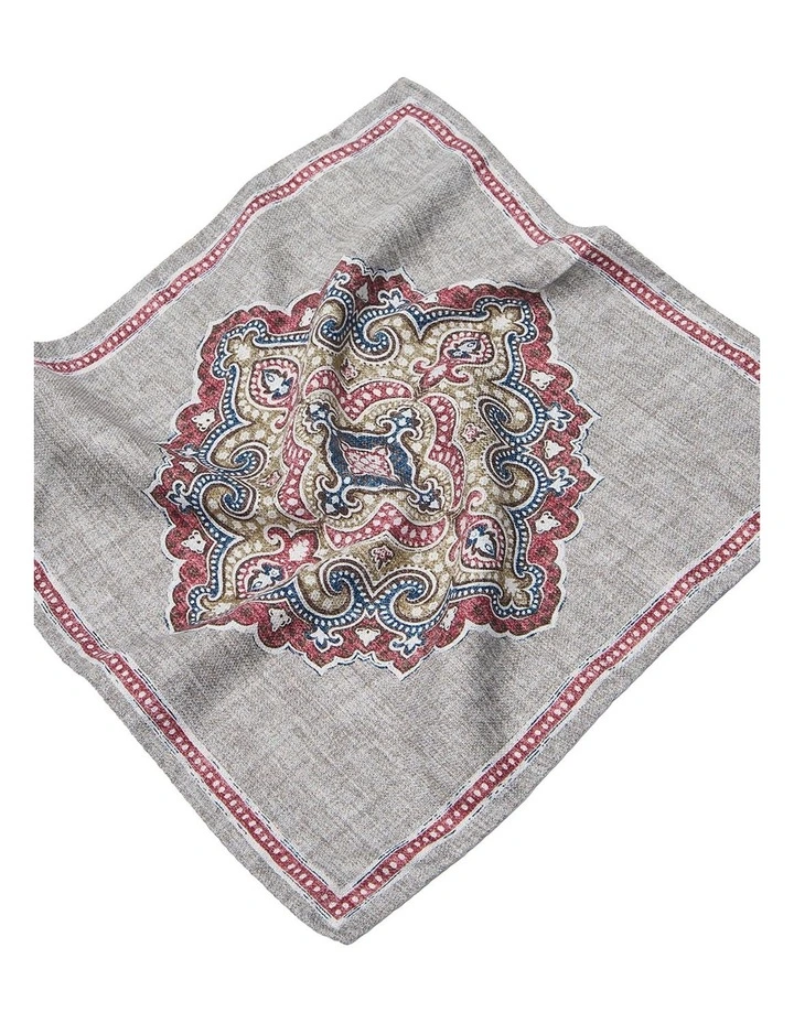 Lanzo Pocket Square In Grey Multi image 2
