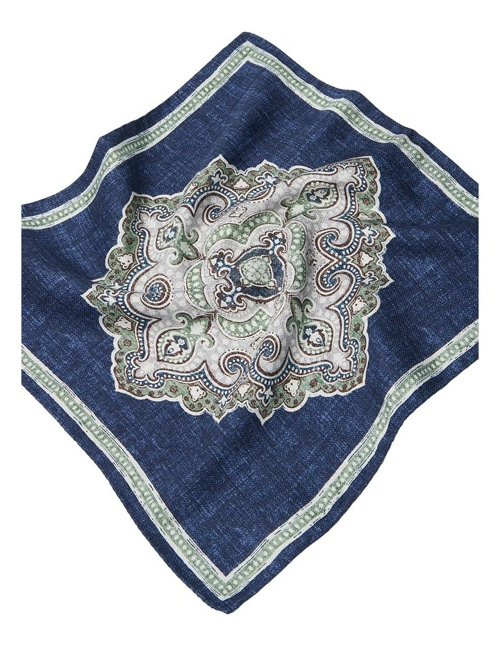 Lanzo Pocket Square In Navy Multi image 2