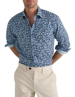 Marcio Floral Shirt in Navy White