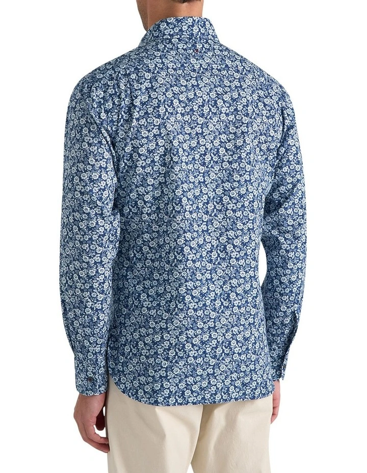Marcio Floral Shirt in Navy White image 3