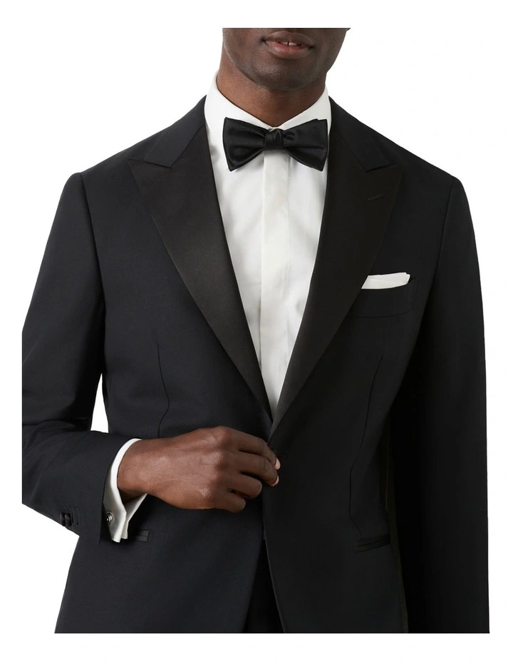 Black Wattle Tuxedo Jacket In Black image 3