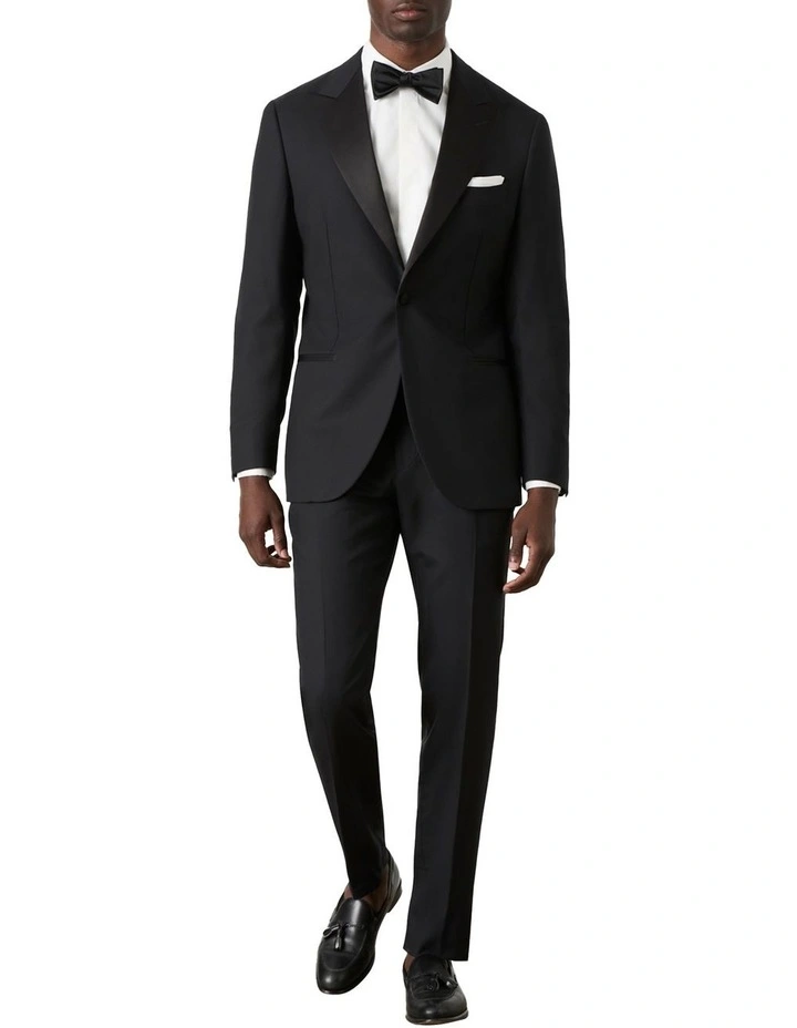 Black Wattle Tuxedo Jacket In Black image 6