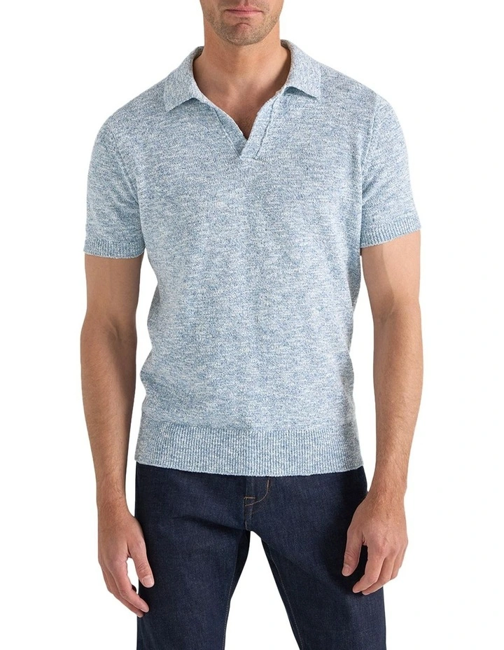 Strummer Polo in Blue Melange image 3