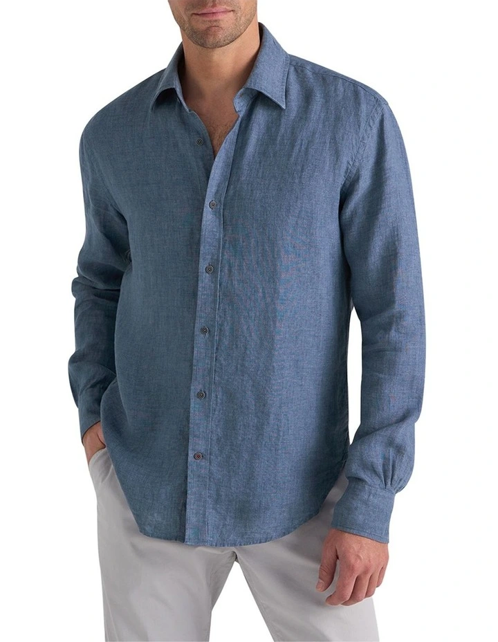 Bradfield Linen Shirt in Coastal Indigo image 2