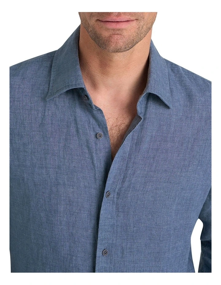 Bradfield Linen Shirt in Coastal Indigo image 4