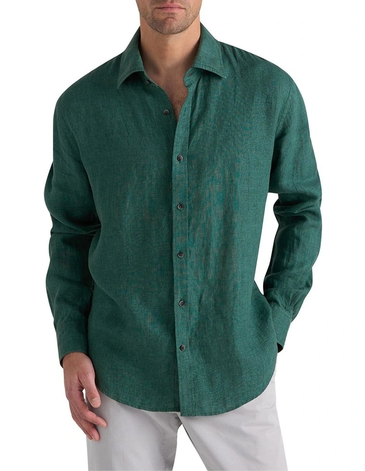 Bradfield Linen Shirt in Coastal Pine image 2