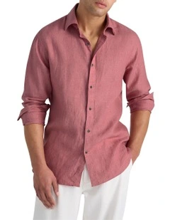 Bradfield Linen Shirt in Coastal Red