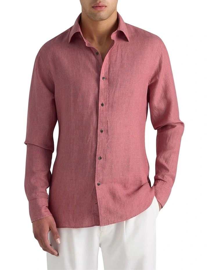 Bradfield Linen Shirt in Coastal Red image 2